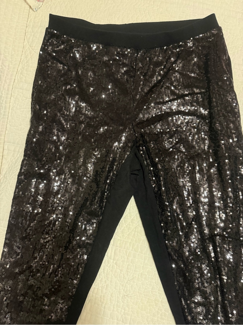 Torrid Black Sequin Ladies  Leggings - Sparkle Stretch Bottoms size 1
